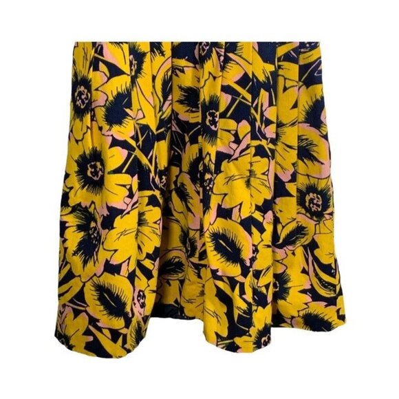 J Crew Dress Womens 00 XXS Sundress Sleeveless Mini Fit Flare Floral Yellow Work - Picture 6 of 10